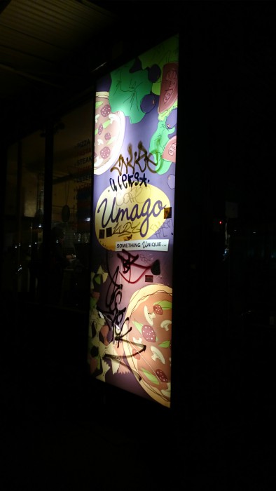 Umago's signage